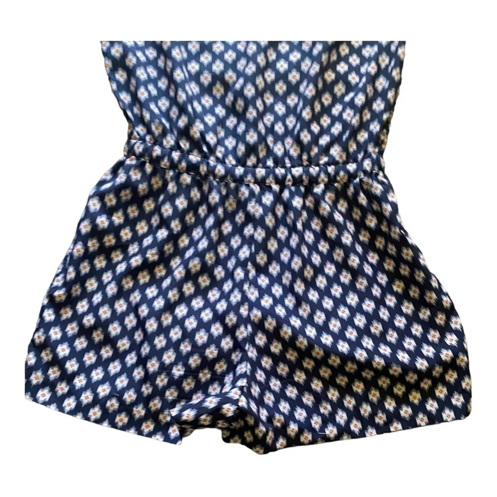MICHAEL KORS-BLUE IKAT PRINT ROMPER-SIZE XXS